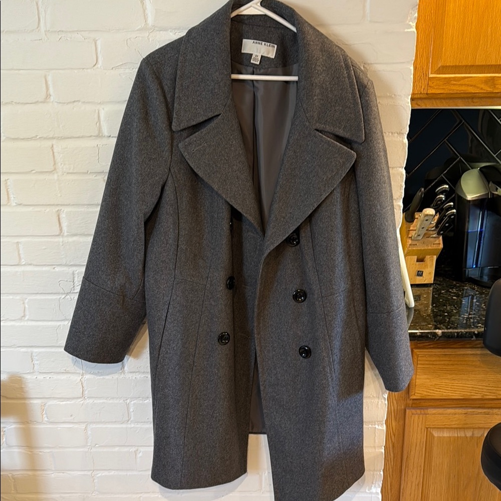 Gray Double-Breasted Women's Coat